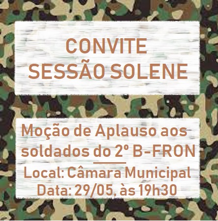 Sessão Solene na Câmara Municipal homenageia militares do 2º Batalhão de Fronteira na próxima quarta (29)