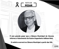 Velório de Adilson Reis será na Câmara de Cáceres